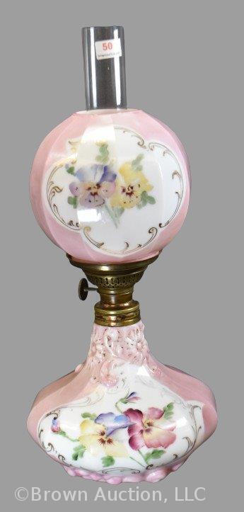 Pairpoint junior miniature GWTW lamp, pink paneled