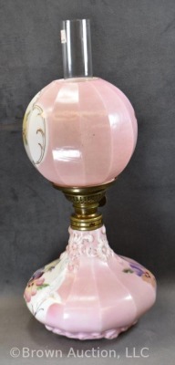 Pairpoint junior miniature GWTW lamp, pink paneled - 2