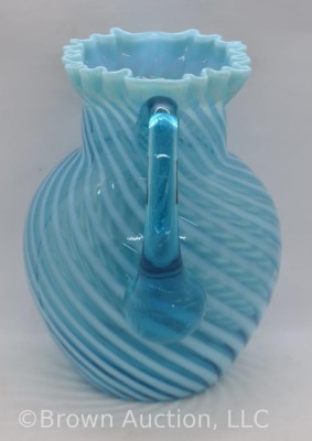 Northwood's blue opalescent Swirl (ball shape) 9" pitcher - 2