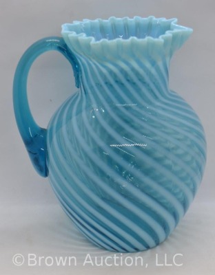 Northwood's blue opalescent Swirl (ball shape) 9" pitcher - 3