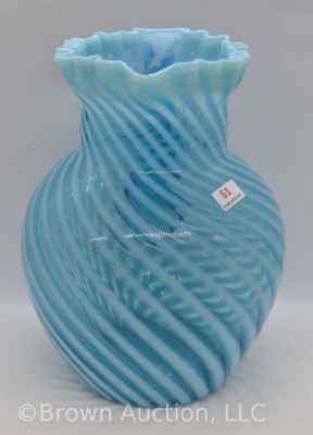 Northwood's blue opalescent Swirl (ball shape) 9" pitcher - 4