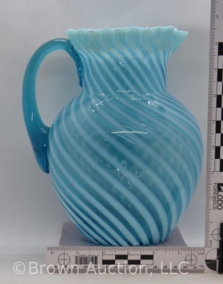 Northwood's blue opalescent Swirl (ball shape) 9" pitcher - 6