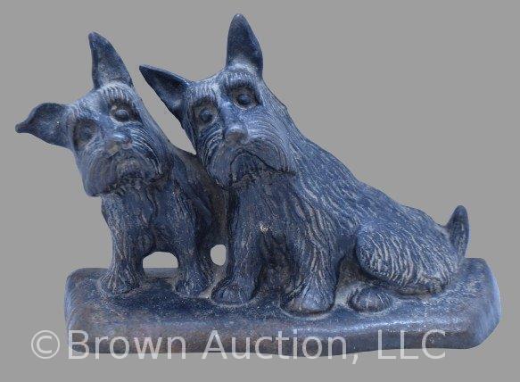 Twin Scottie dogs Cast Iron door stop