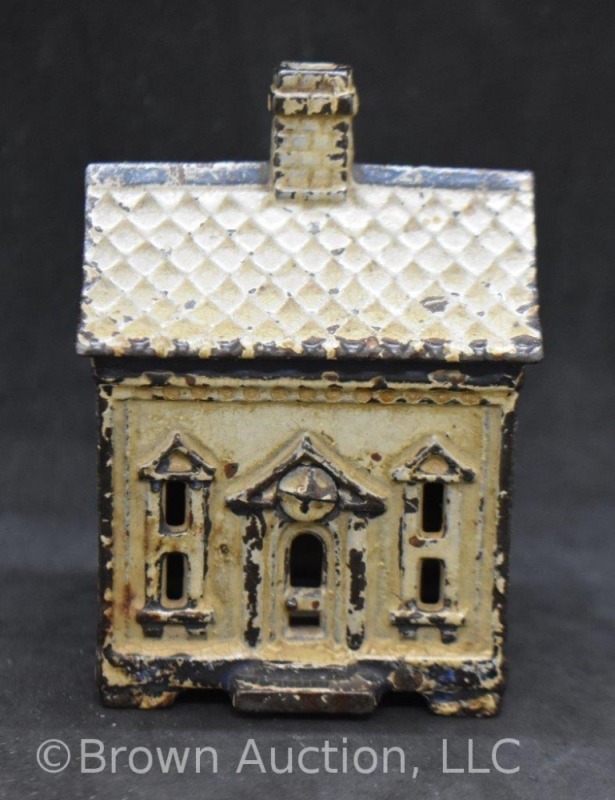Cast Iron House bank, 3.25"h
