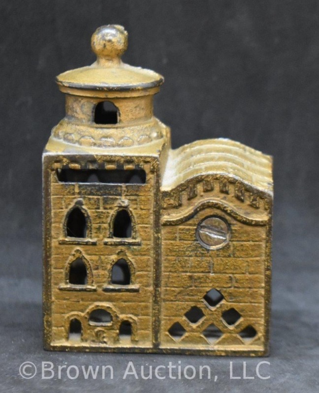 Cast Iron A.C. Williams 3-story gold mosque bank