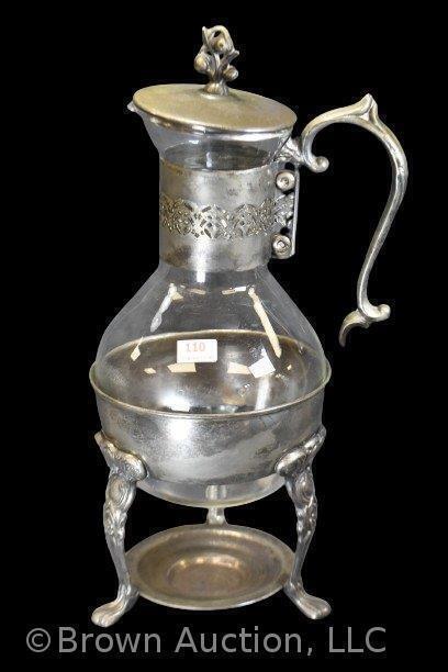 Vintage silverplate glass carafe coffee pot