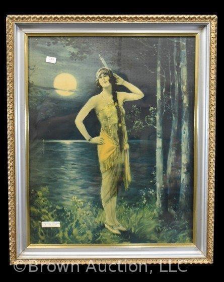 Indian maiden in moonlight print by Charles Relyea