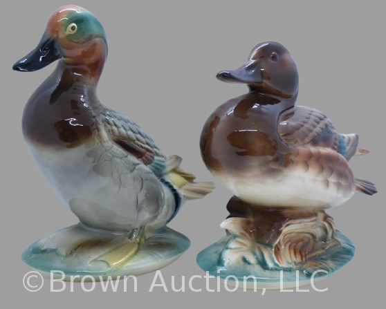 (2) Royal Windsor green winged teal duck figurines: Drake and Hen