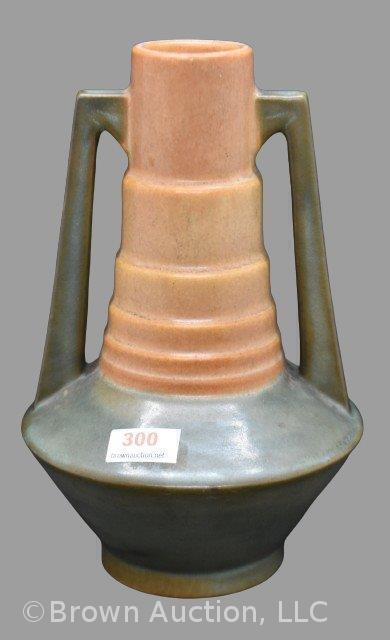 Roseville Futura 382-7" Telescope vase, green/ brown