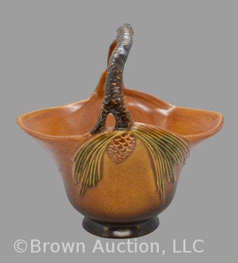 Roseville Pine Cone 409-8" basket, brown