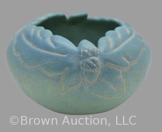 Van Briggle Acorn 3.5"h bowl, matte blue/ green