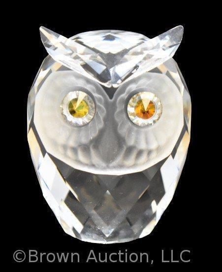 Swarovski Silver Crystal #7636 large Owl, mib