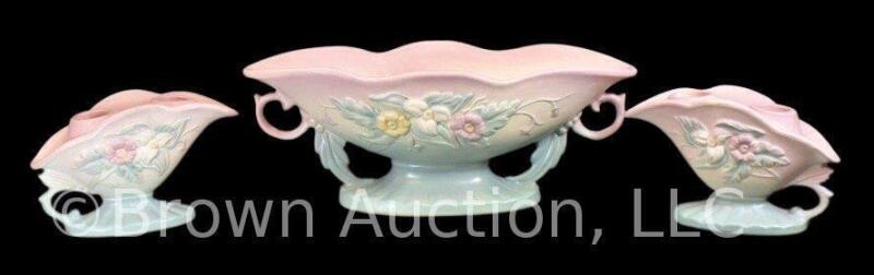 Hull Wildflower Console bowl and double candle holders