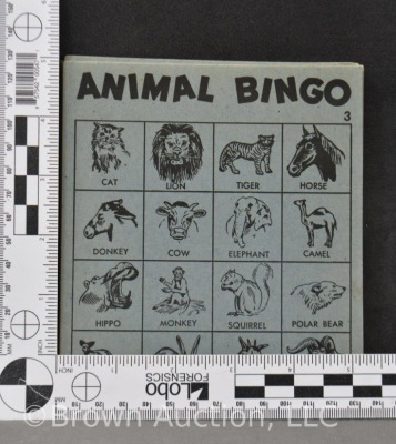 "Animal Bingo" No. 225 by Baldwin Mfg., 1950's tin litho, - 14