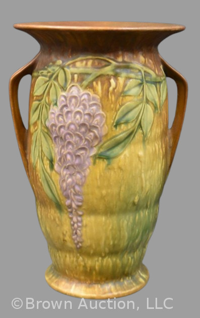 Roseville Wisteria 640-12" vase, brown