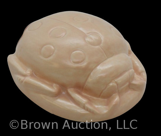 Rookwood Ladybug paperweight, lt. peach