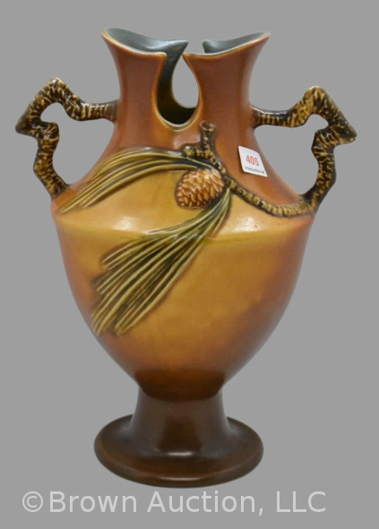 Roseville Pine Cone 848-10" vase, brown