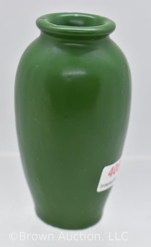 Mrkd. Teco 3.5" green pottery vase