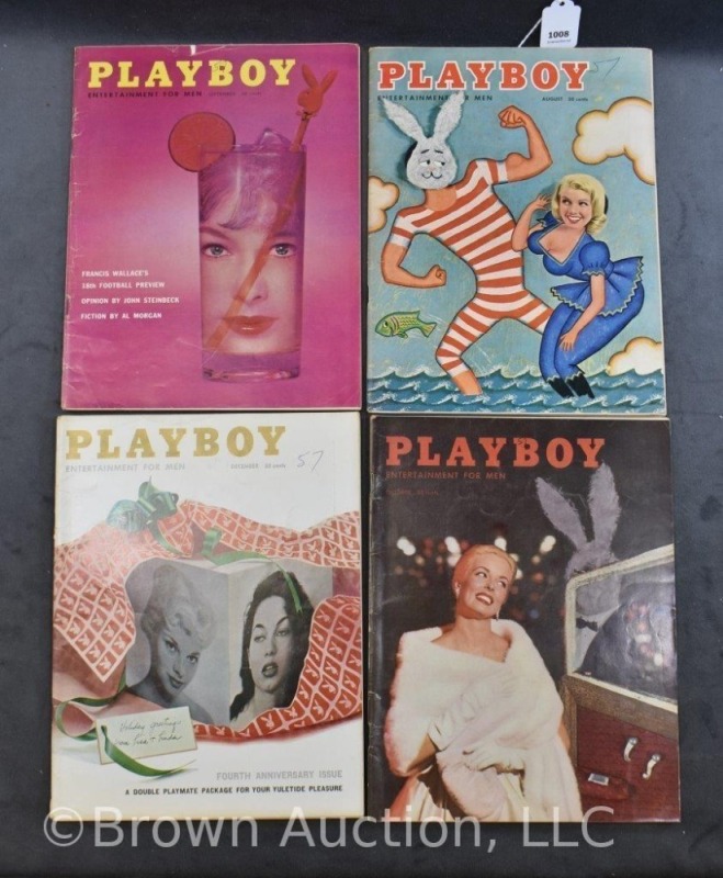 (4) 1957 Playboy magazines: Aug., Sept., Oct., Dec.