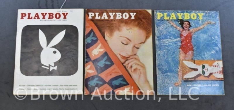 (3) 1956 Playboy magazines: Apr., May, June