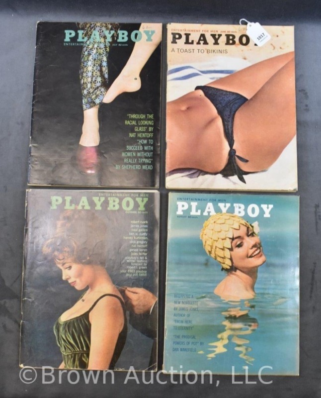 (4) 1962 Playboy magazines: June, July, Aug., Oct.