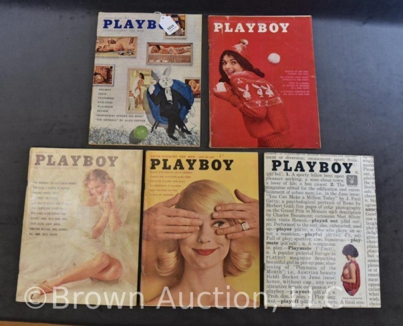 (5) 1961 Playboy magazines: Jan., Feb., Mar., May, June