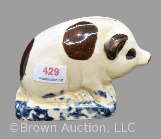 Roseville Early bank, sitting Pig, 3" tall