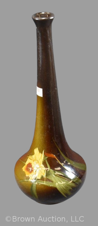 Mrkd. Rozane (early 1900) 917-12.5" bud vase, yellow flower