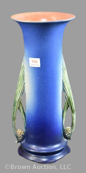 Roseville Pine Cone 804-10" vase, blue