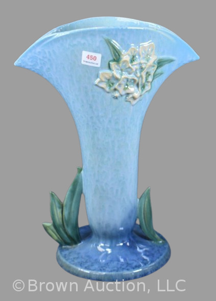 Roswevile Wincraft 287-12" vase, blue, primrose flowers