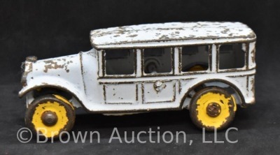 Cast Iron bus with steel wheels, 5"l - 4