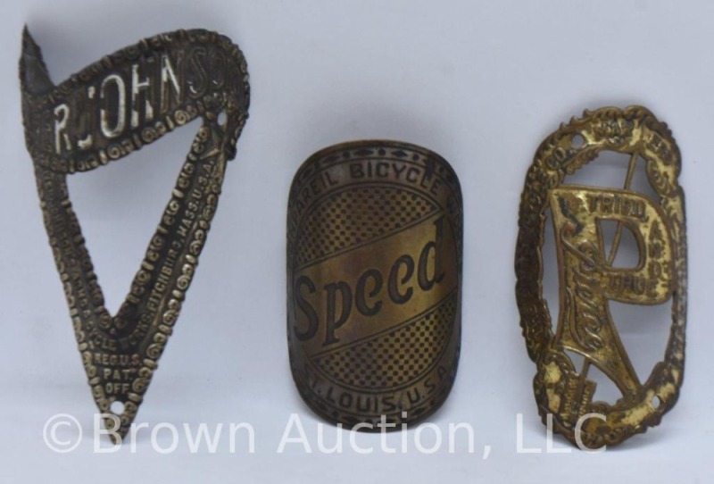 (3) Vintage bicycle head badges