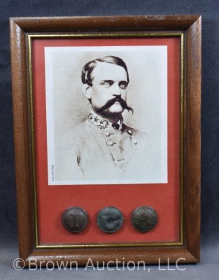 Photo of Confederate Gen. John Breckinridge w/ 3 Confederate buttons