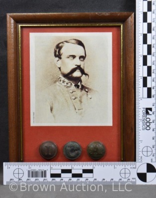 Photo of Confederate Gen. John Breckinridge w/ 3 Confederate buttons - 6