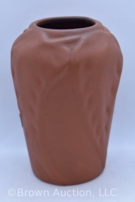 Van Briggle 5"h leaf vase, terracotta - 2