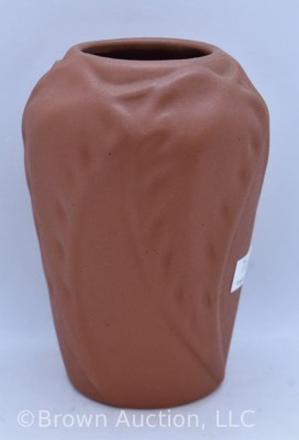 Van Briggle 5"h leaf vase, terracotta - 4