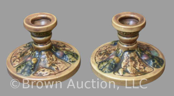 Pair of Roseville Florentine I 3"h candleholders