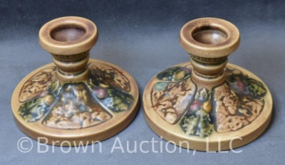 Pair of Roseville Florentine I 3"h candleholders - 3