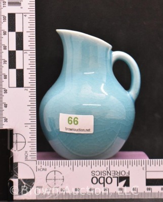 Mrkd. Rookwood 4"h blue pitcher, Shape No. 6795, dated XLVI - 6