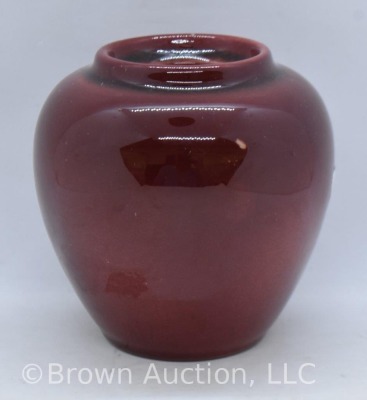 Mrkd. Rookwood 4"h glossy maroon vase, Shape #1321E, dated XLIX - 4