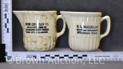 (2) Advertising spongeware 4.5" milk pitchers - 6