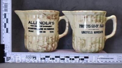 (2) Advertising spongeware 4.5" milk pitchers: - 9