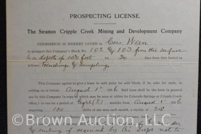 Prospecting License issued July, 1906 - 3