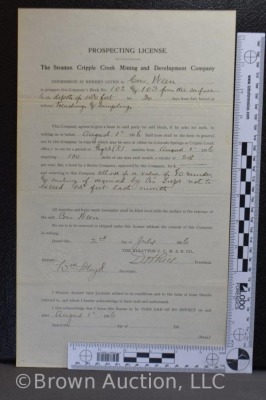 Prospecting License issued July, 1906 - 6