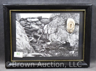 Copy of photo of dead soldier in "Devil's Den" at Gettysburg