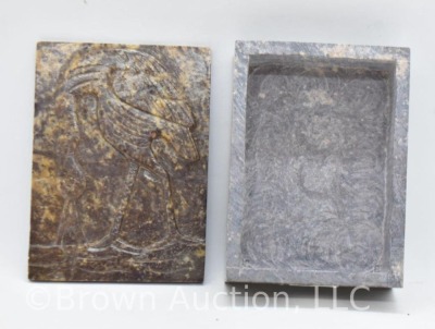 Embossed slate/marble box - 6