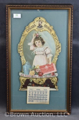 1900 Hill's Cascara Quinine advertising calendar (starts with April)