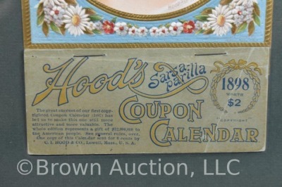 1898 Hood's Sarsaparilla Coupon Calendar, framed size 8" x 10" - 3