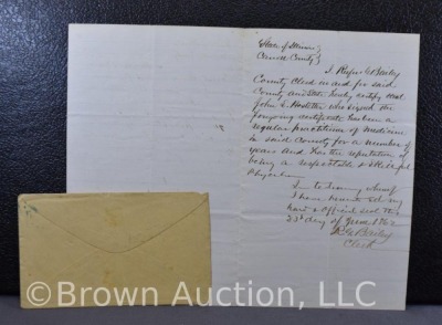 Pair of Civil War documents: Medical letter dated 1862 and an addressed envelope - 4