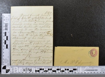 Pair of Civil War documents: Medical letter dated 1862 and an addressed envelope - 6